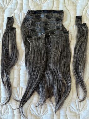 Luxy Hair | 16" Seamless Dark Gray Clip-Ins (160g)